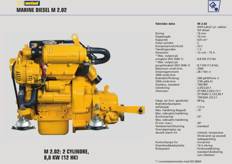 Vetus Marine Diesel M2.18 med gear