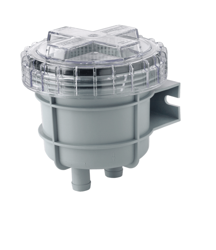 FTR330/19 VETUS vandsnien Kølevandss si til anbefalet input på 51 l/min. Med gennemsigtigt dæksel for nem inspektion af filterindholdet.