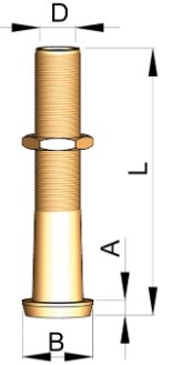 HENKO30 VETUS bronze rorkirtel, 30 mm, længde 175 mm