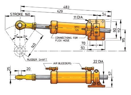 MTC12510	Hydr. cylinder 10 mm rør komb. m/MTP3010/5310