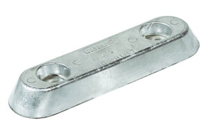 ALU35C Hull anode alu model "Rectangular" Aluminium anodes are recommended for vessels which mostly cruise on inland (fresh) waters. Type 8 is especially designed for transom mounting.